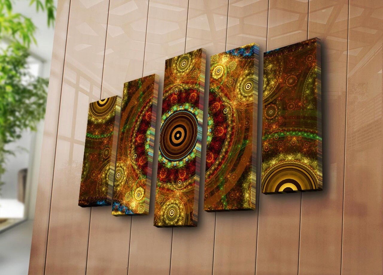 Tablou decorativ, 5PATK-248, 19 x 70 cm, Multicolor - imagine 5